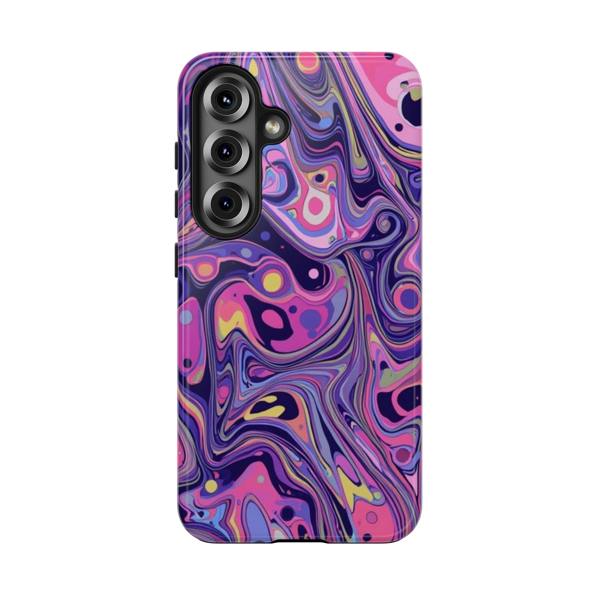 Abstract Purple Swirl Tough Phone Case — Durable Marble Art iPhone Cover