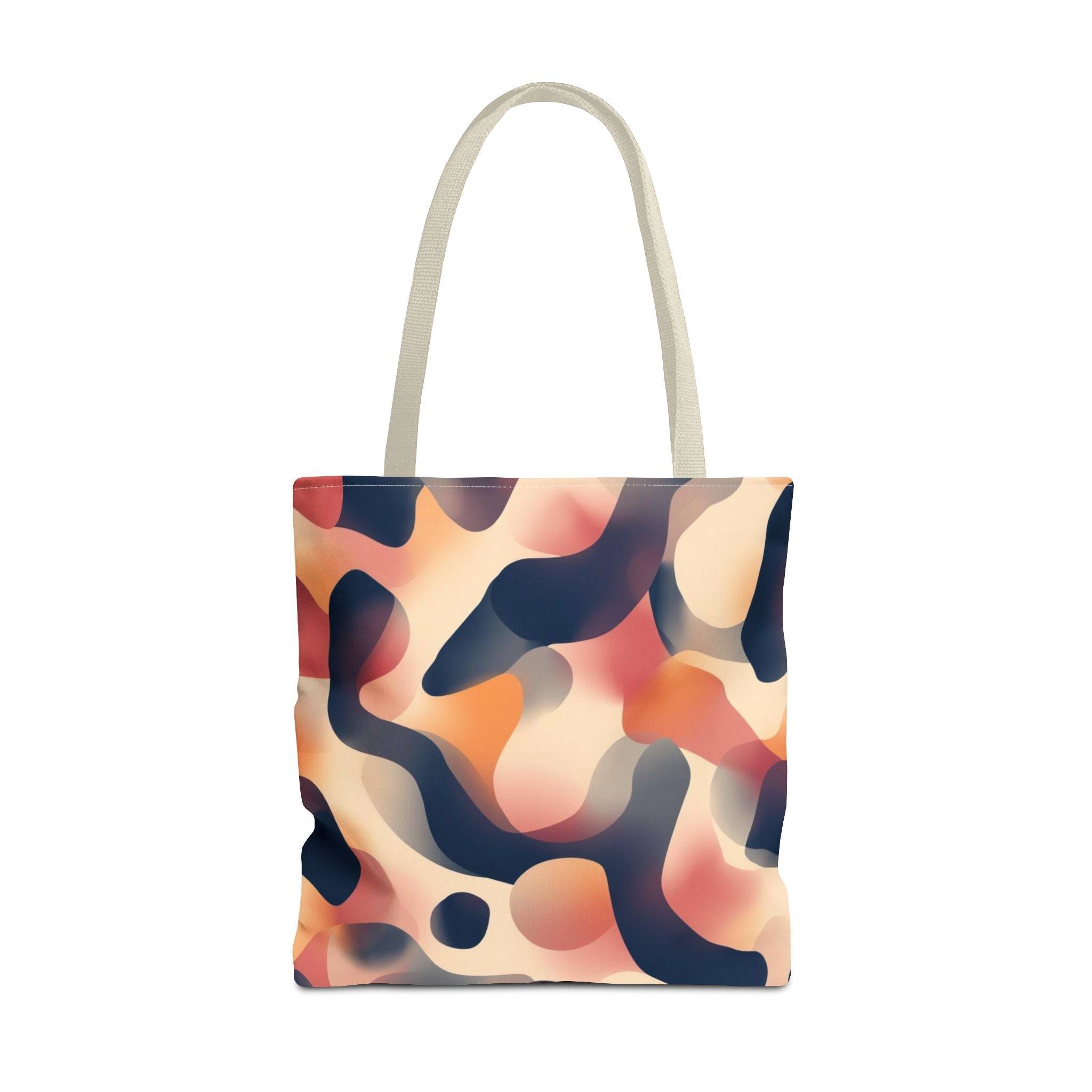 Abstract Camouflage Tote Bag – Blush & Navy All-Over Print Beach & Market Tote