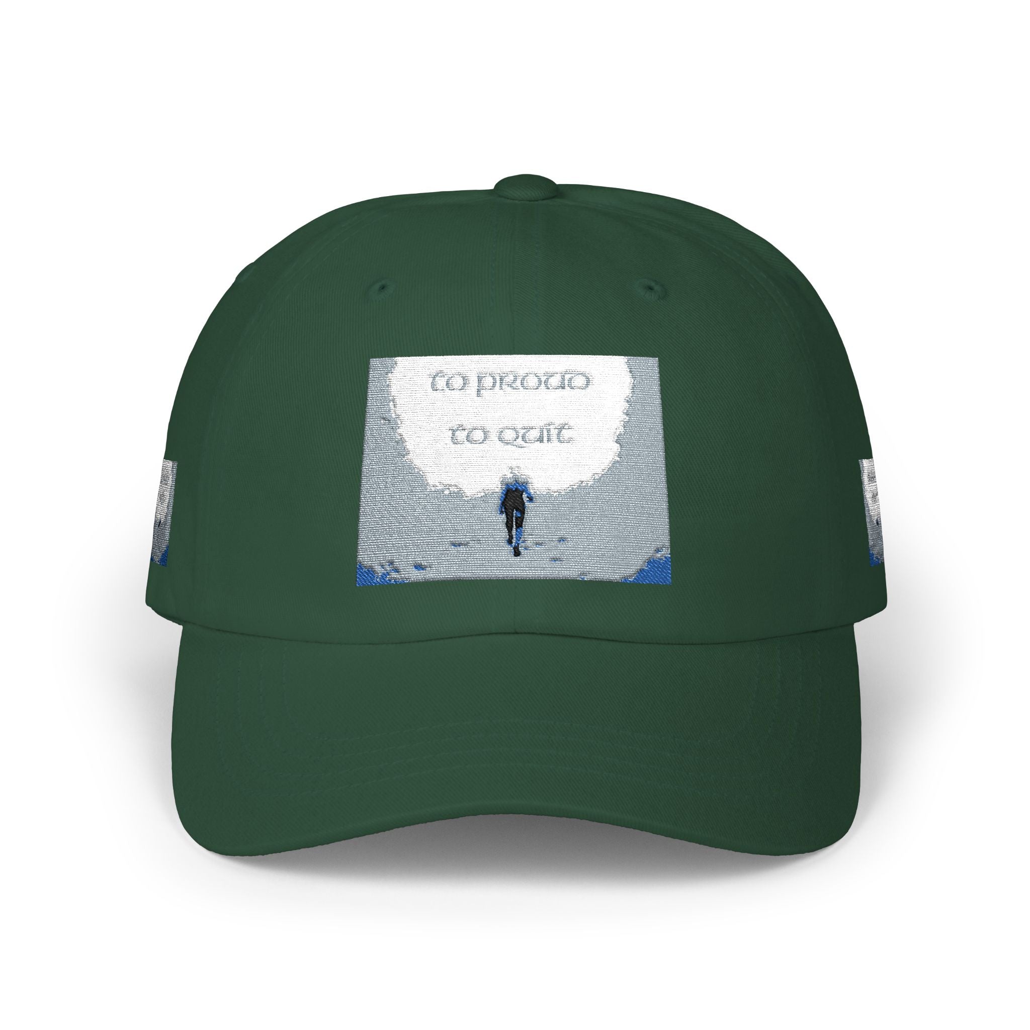White Dad Cap with Silver Sequin Moon Patch - 'Let the Stars Guide'