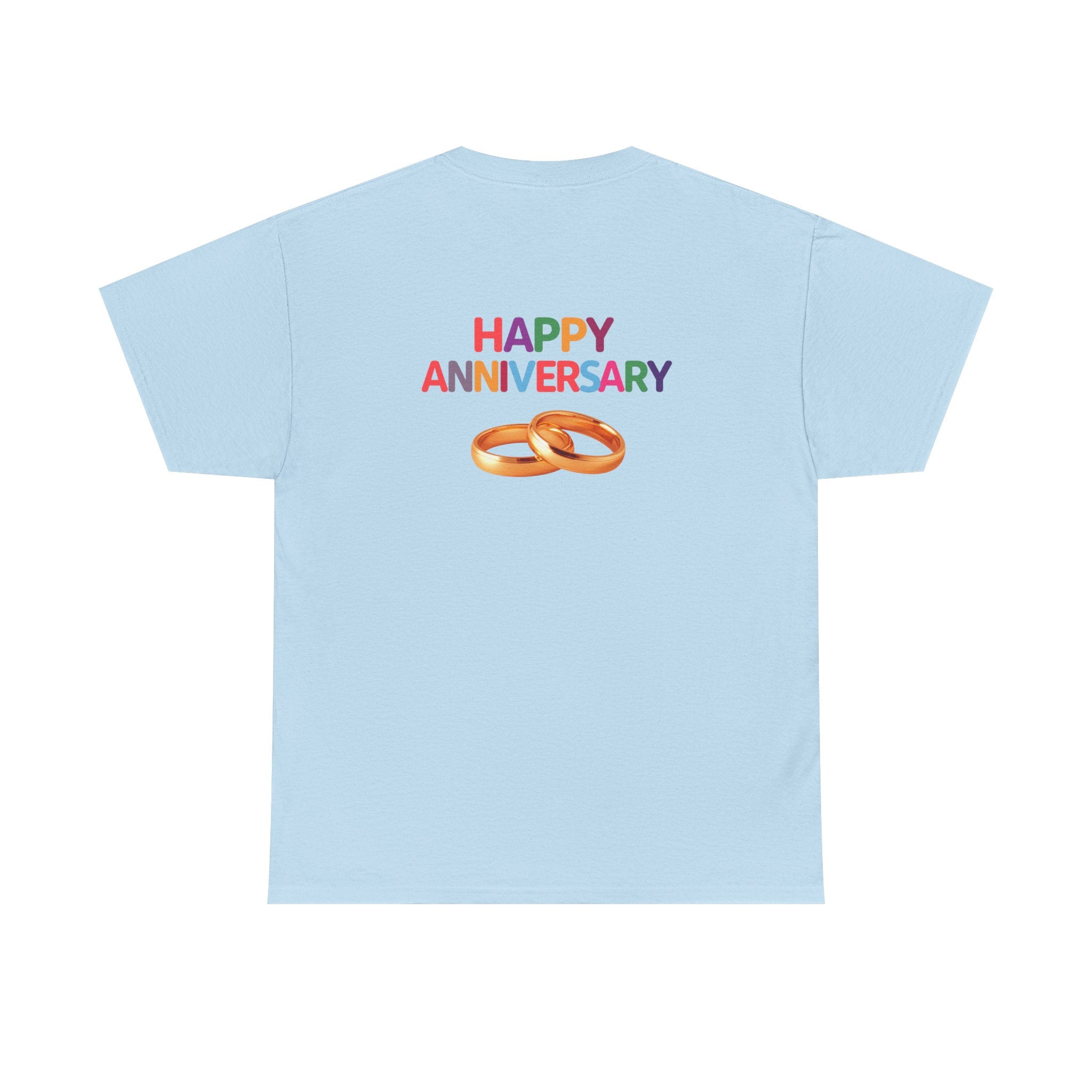 Anniversary T-Shirt — "Happy Anniversary" with Gold Rings