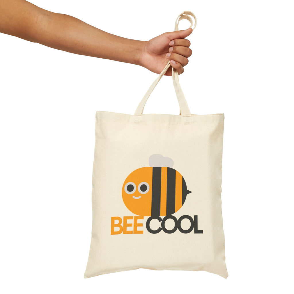 Bee Cool Canvas Tote Bag — Cute Eco-Friendly Reusable Grocery Bag