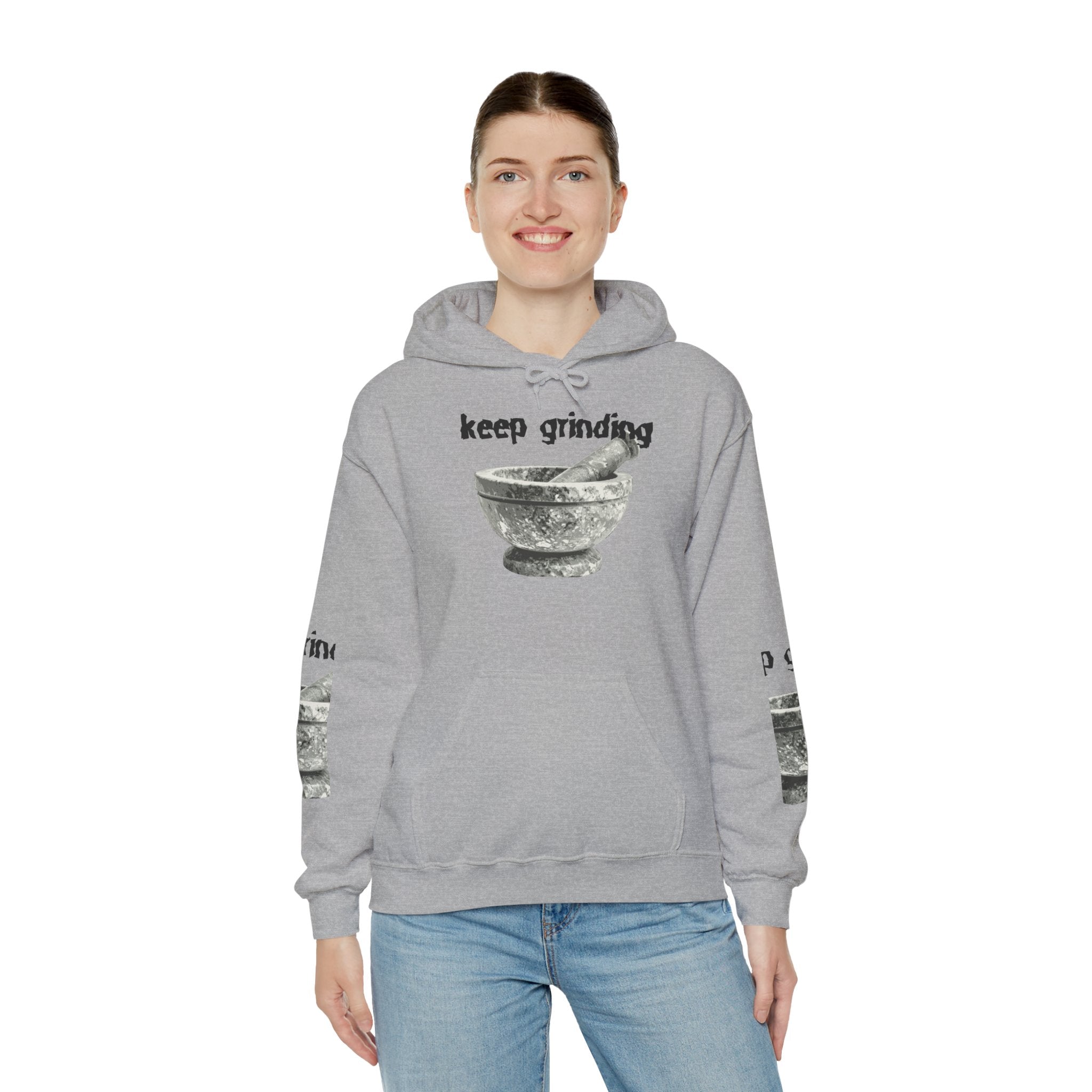 Keep Grinding Hoodie — Mortar & Pestle Graphic Hoodie