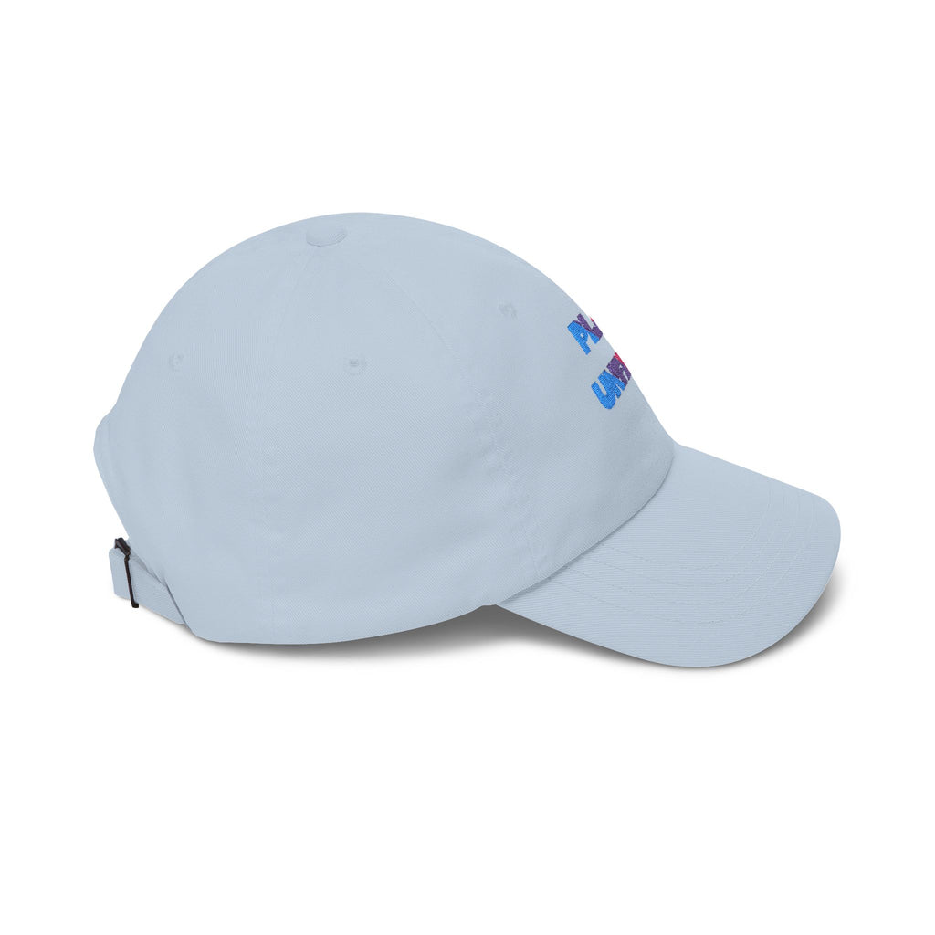 Boys and Girls Ladies and Gents "Play Unfair" Colorful Glitter Text Embroidered Baseball Hat