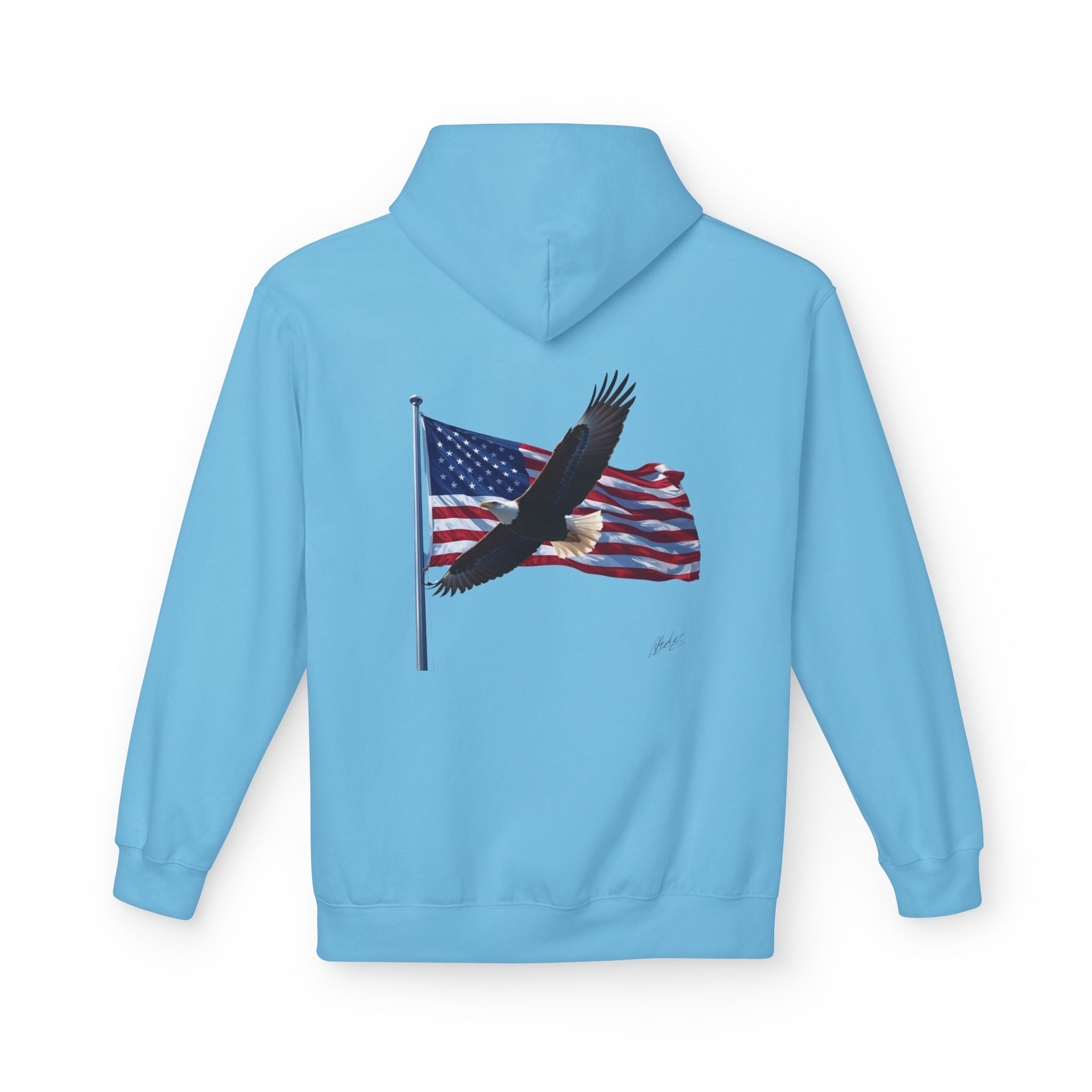 American Flag & Eagle Hoodie — Patriotic USA Bald Eagle Pullover