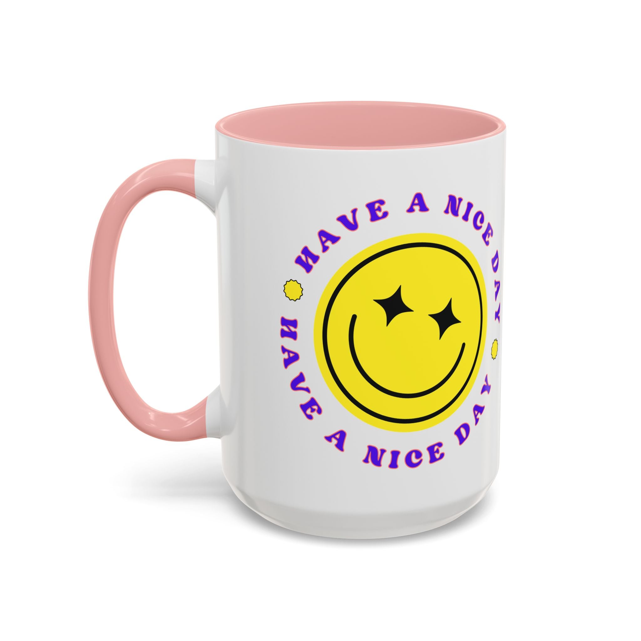 Have a Nice Day Smile Face Coffee Mug — Retro Yellow Smiley Accent Mug (11/15oz)