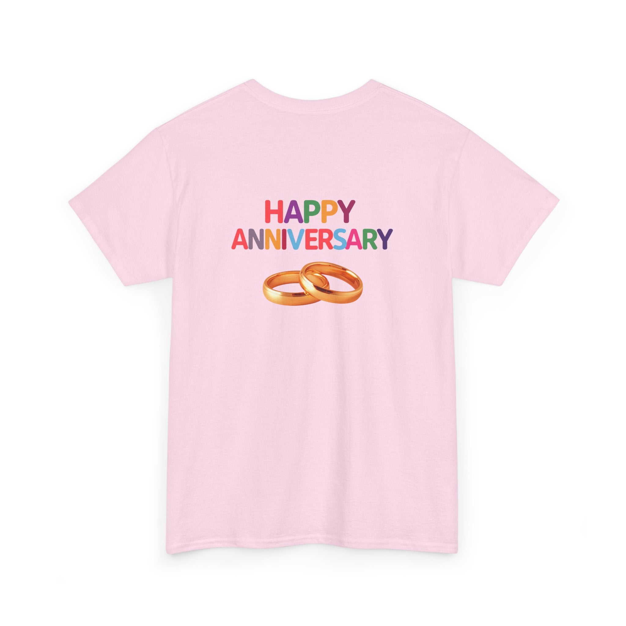 Anniversary T-Shirt — "Happy Anniversary" with Gold Rings
