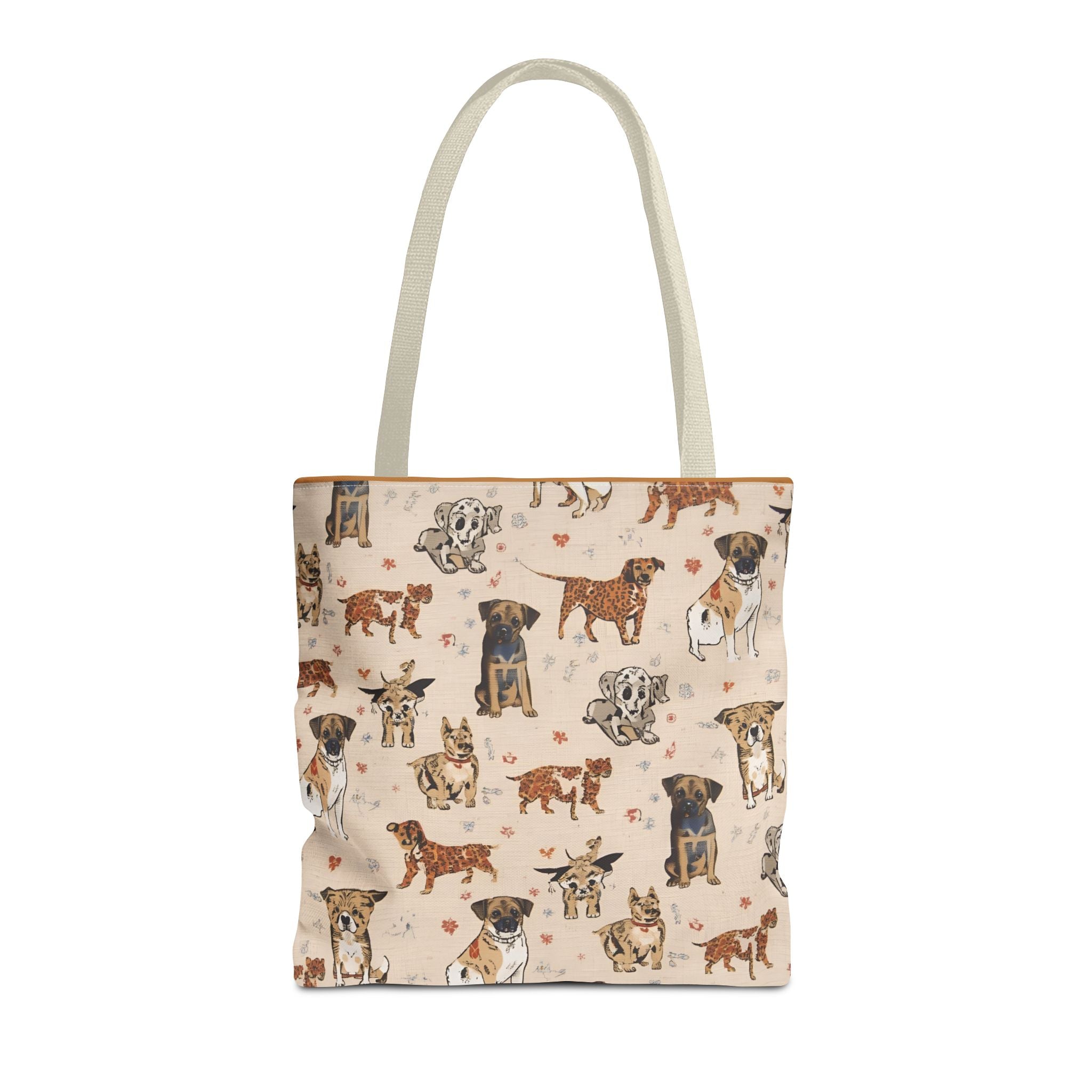 Dog Pattern Tote Bag — Cute Watercolor Puppies All-Over Print
