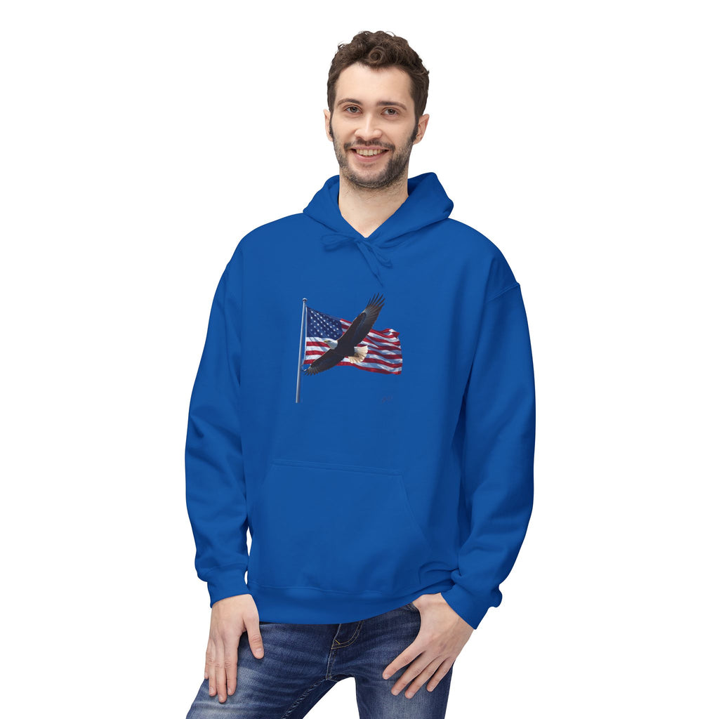 American Flag & Eagle Hoodie — Patriotic USA Bald Eagle Pullover