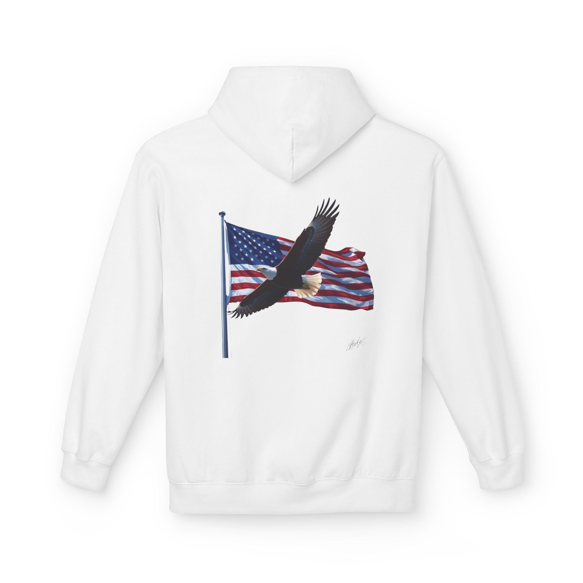 American Flag & Eagle Hoodie — Patriotic USA Bald Eagle Pullover