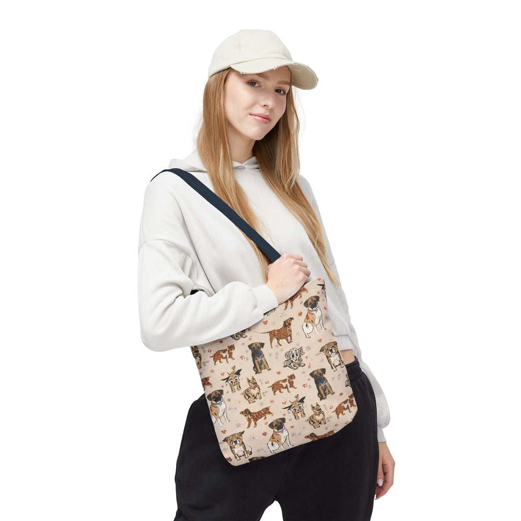Dog Pattern Tote Bag — Cute Watercolor Puppies All-Over Print