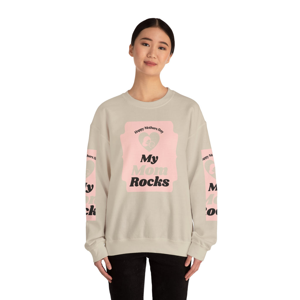 Mother's Day Sweatshirt – 'My Mom Rocks' Cozy Crewneck