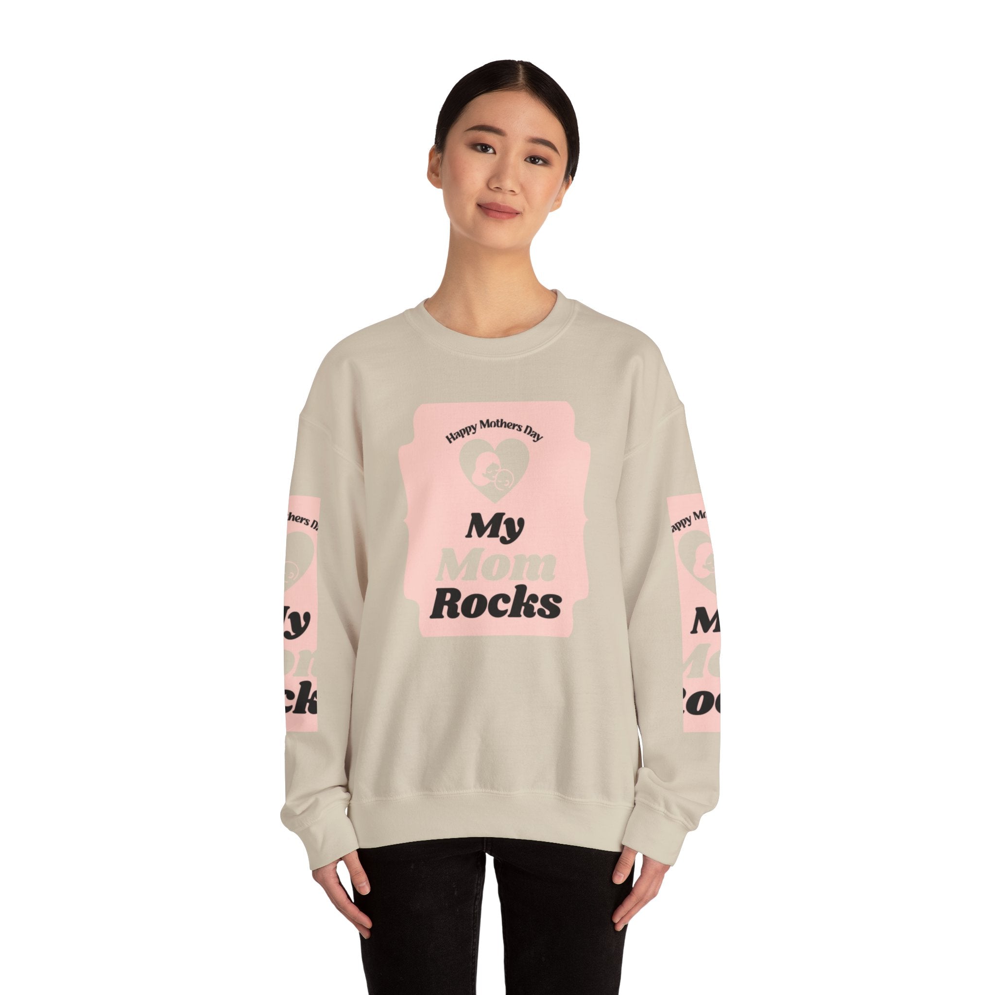 Mother's Day Sweatshirt – 'My Mom Rocks' Cozy Crewneck
