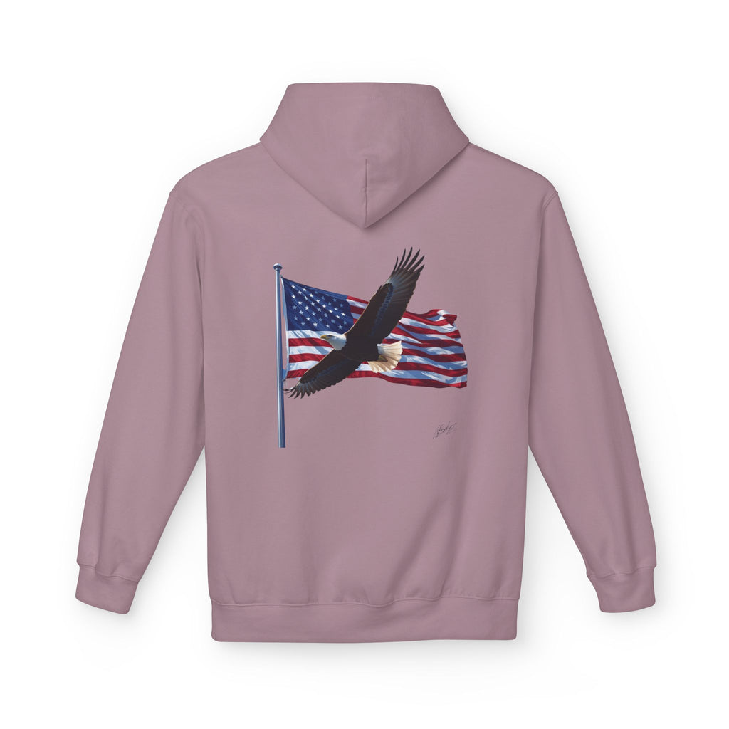 American Flag & Eagle Hoodie — Patriotic USA Bald Eagle Pullover