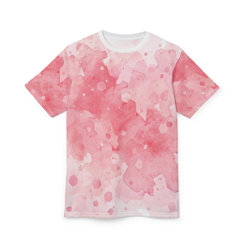 Pink Watercolor Wash Tee - All-Over Print Casual Shirt