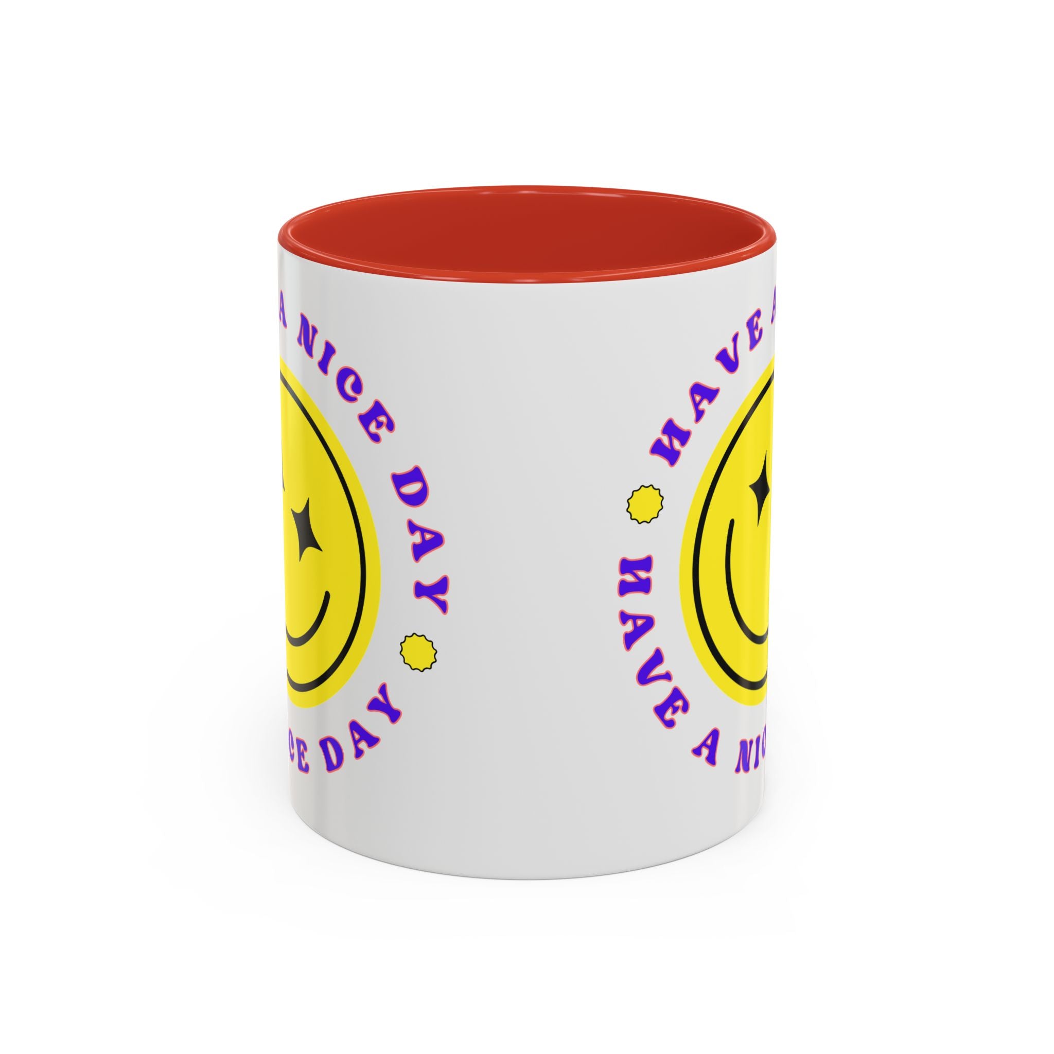 Have a Nice Day Smile Face Coffee Mug — Retro Yellow Smiley Accent Mug (11/15oz)