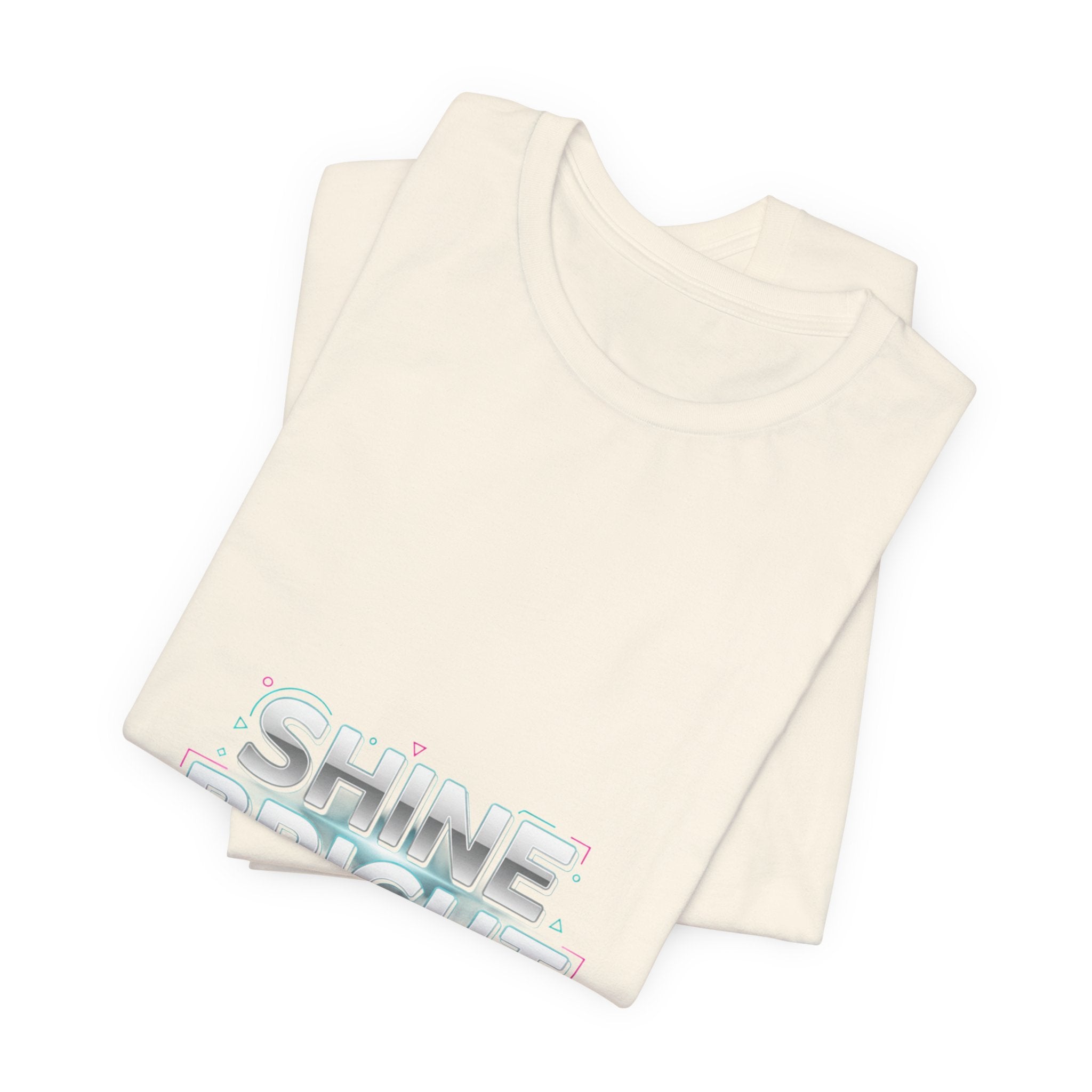 Copy of Shine Bright chrome text Tee | metallic wordmark, Y2K bevel font