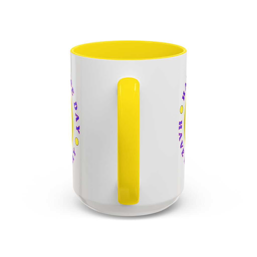 Have a Nice Day Smile Face Coffee Mug — Retro Yellow Smiley Accent Mug (11/15oz)