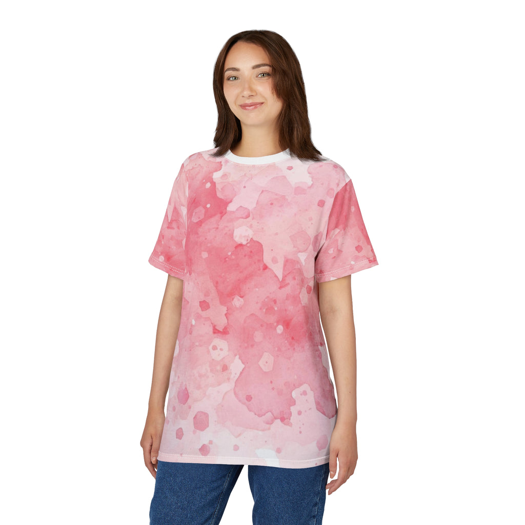 Pink Watercolor Wash Tee - All-Over Print Casual Shirt