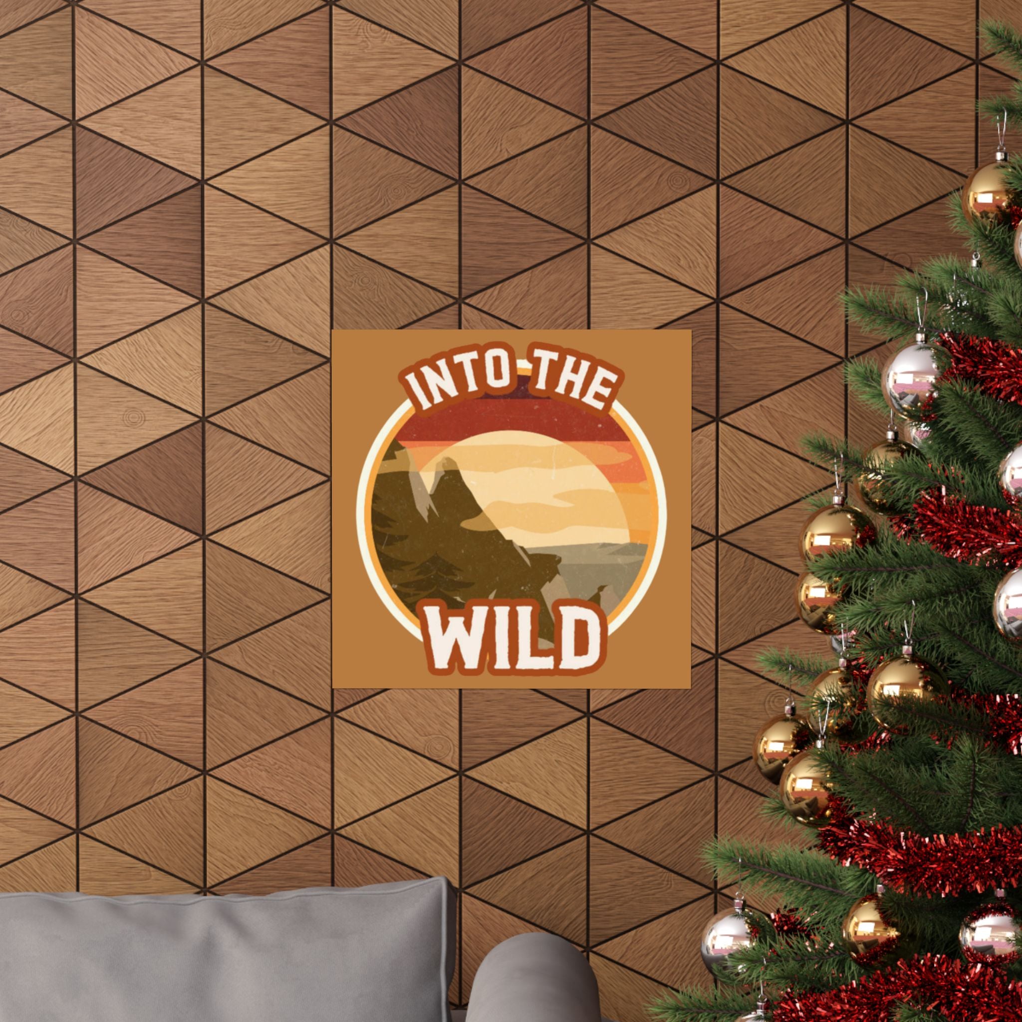 Into The Wild Poster — Retro Mountain Adventure Matte Vertical Print