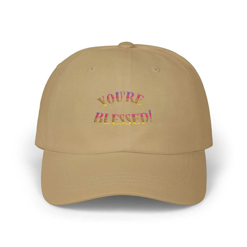 Dad Cap — "You're Blessed!" Embroidered Floral Script Baseball Hat