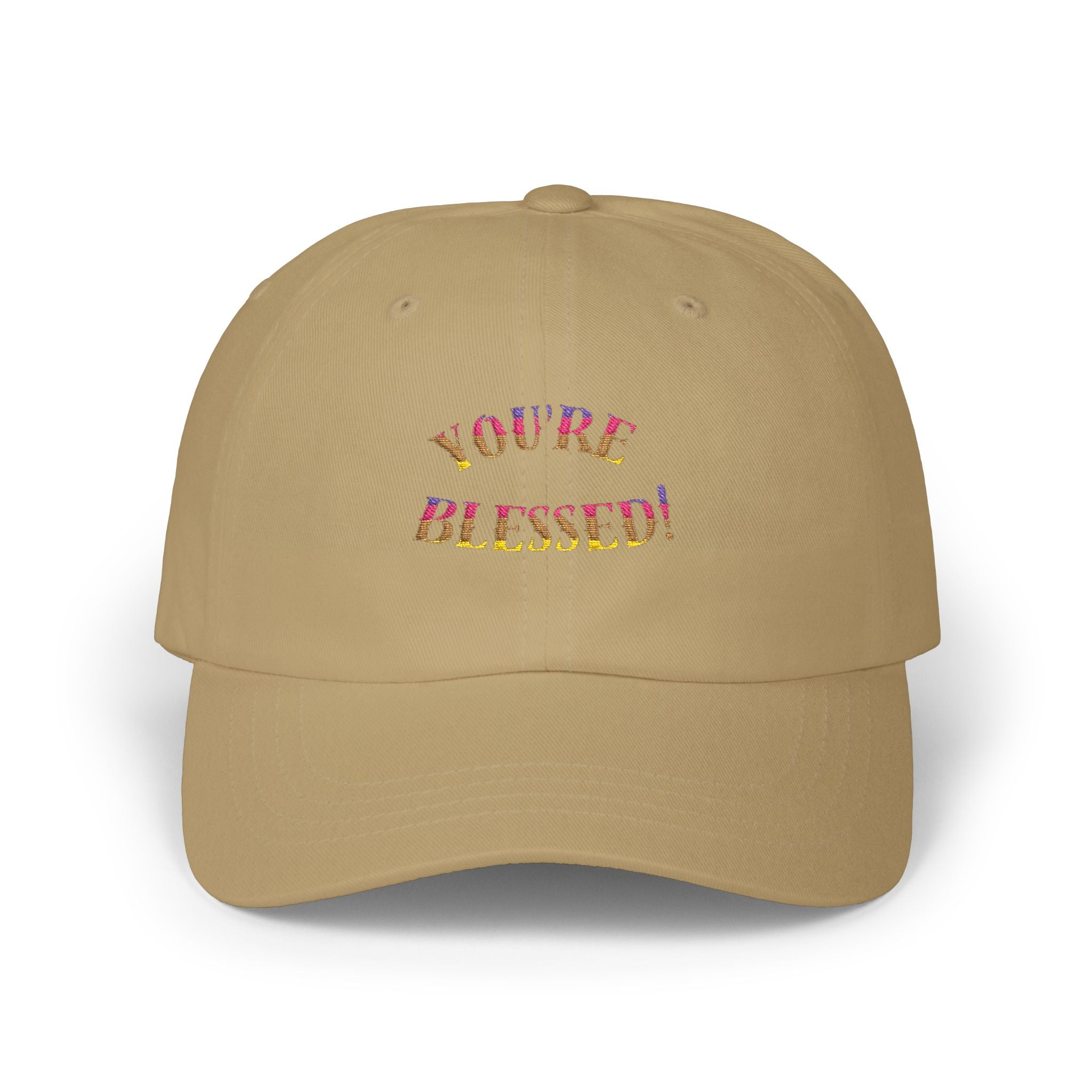 Dad Cap — "You're Blessed!" Embroidered Floral Script Baseball Hat