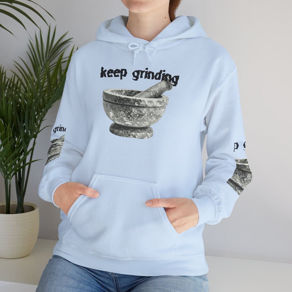 Keep Grinding Hoodie — Mortar & Pestle Graphic Hoodie