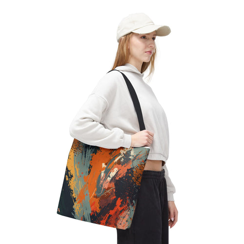 Abstract Brushstroke Tote Bag – Colorful Painterly Art Print