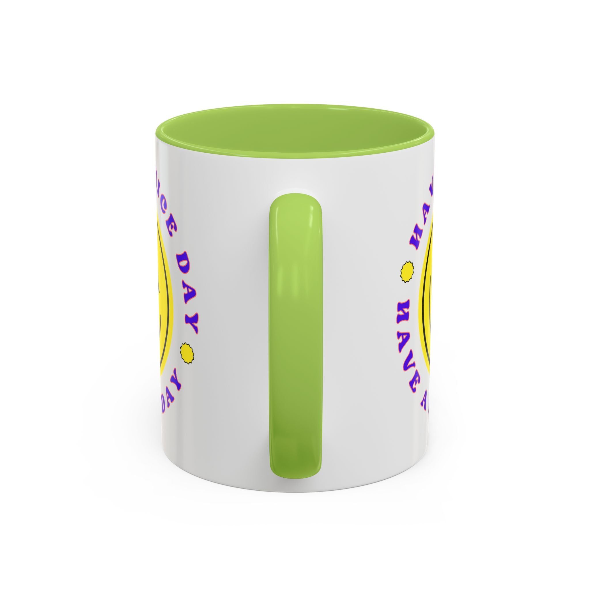 Have a Nice Day Smile Face Coffee Mug — Retro Yellow Smiley Accent Mug (11/15oz)