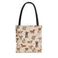 Dog Pattern Tote Bag — Cute Watercolor Puppies All-Over Print