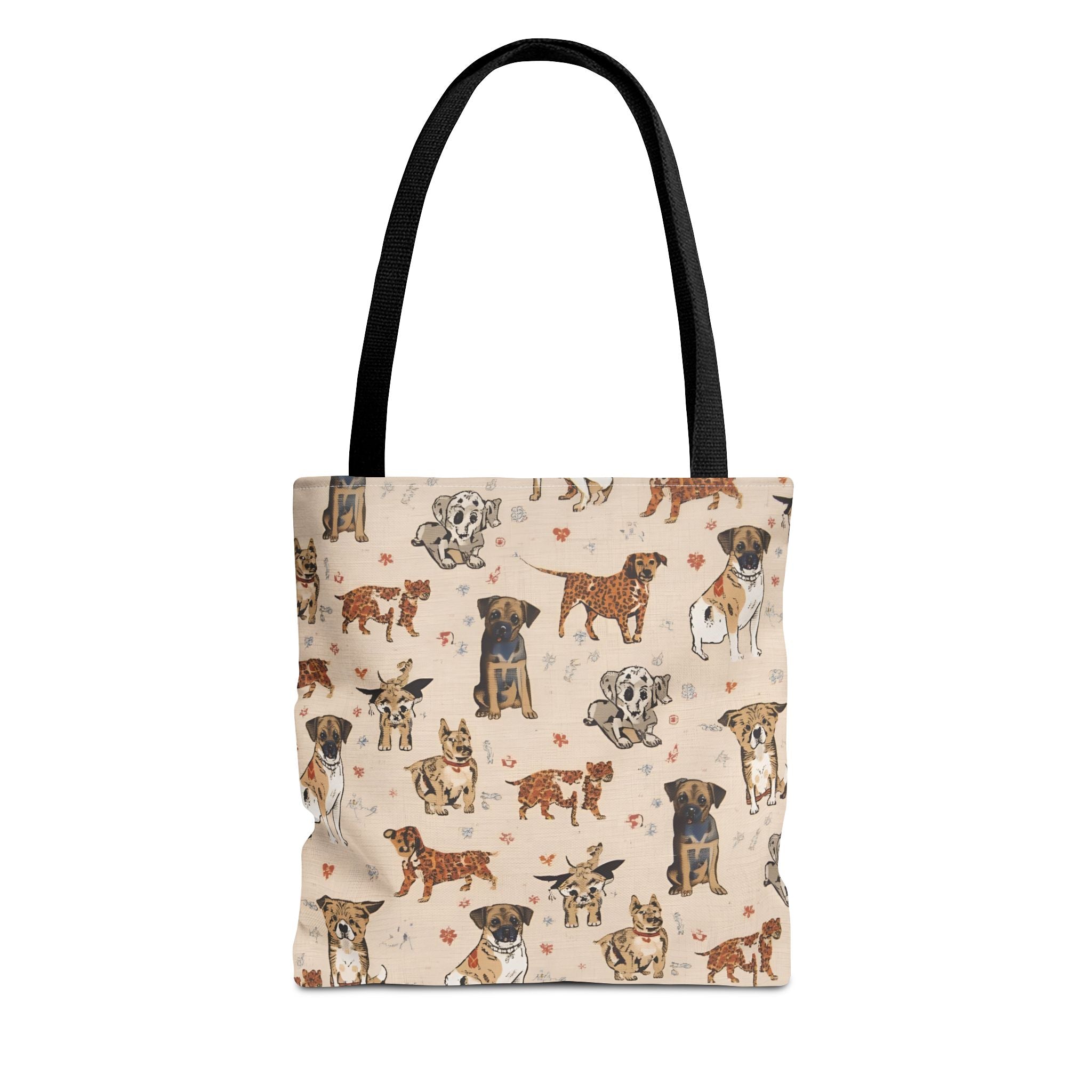 Dog Pattern Tote Bag — Cute Watercolor Puppies All-Over Print