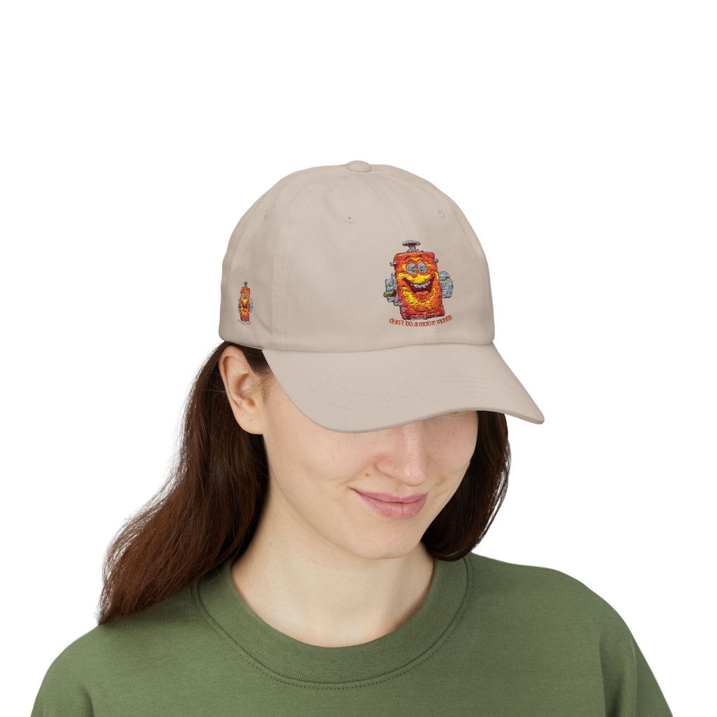 Smiling Cereal Mascot Dad Cap — Retro Breakfast Cartoon Embroidered Hat