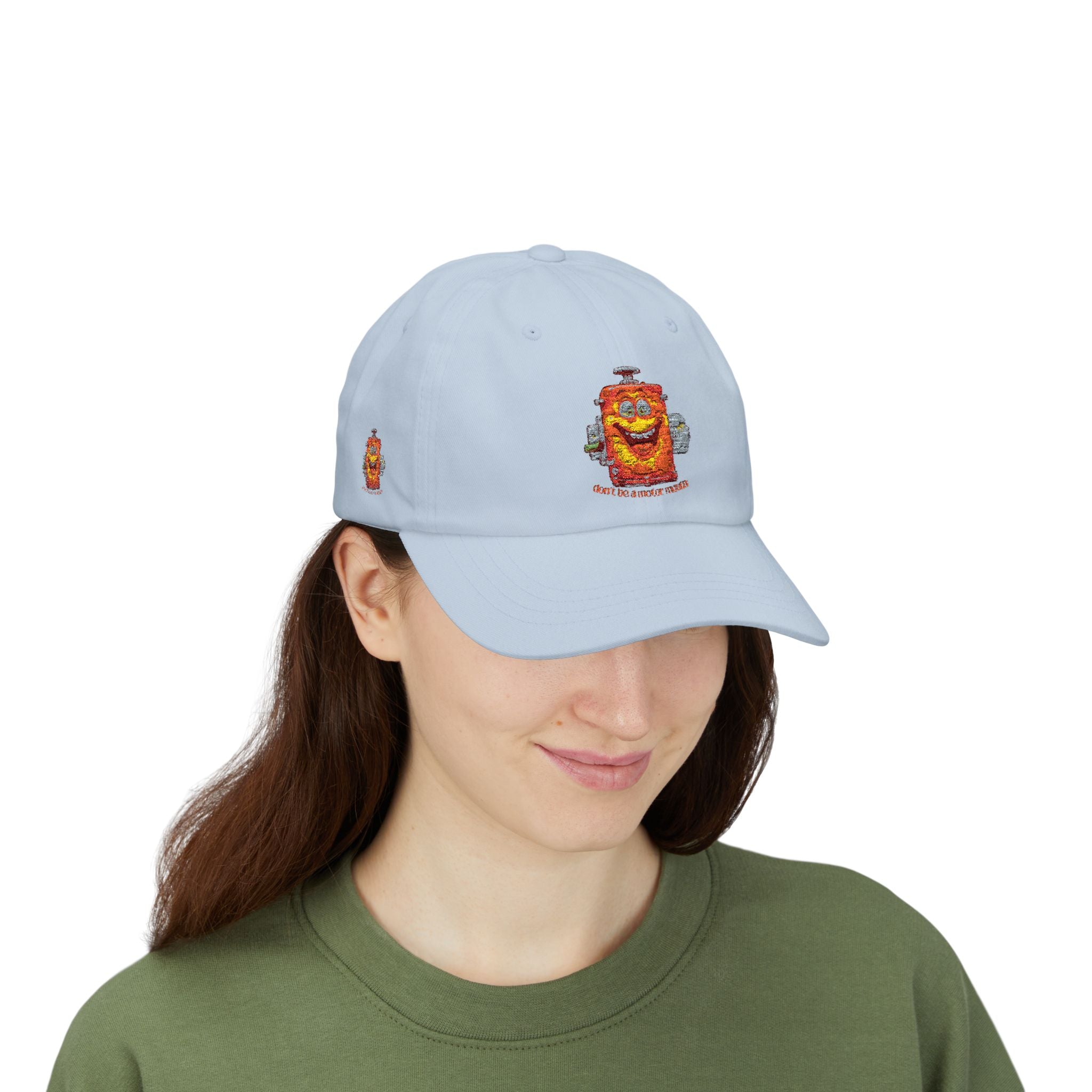 Smiling Cereal Mascot Dad Cap — Retro Breakfast Cartoon Embroidered Hat