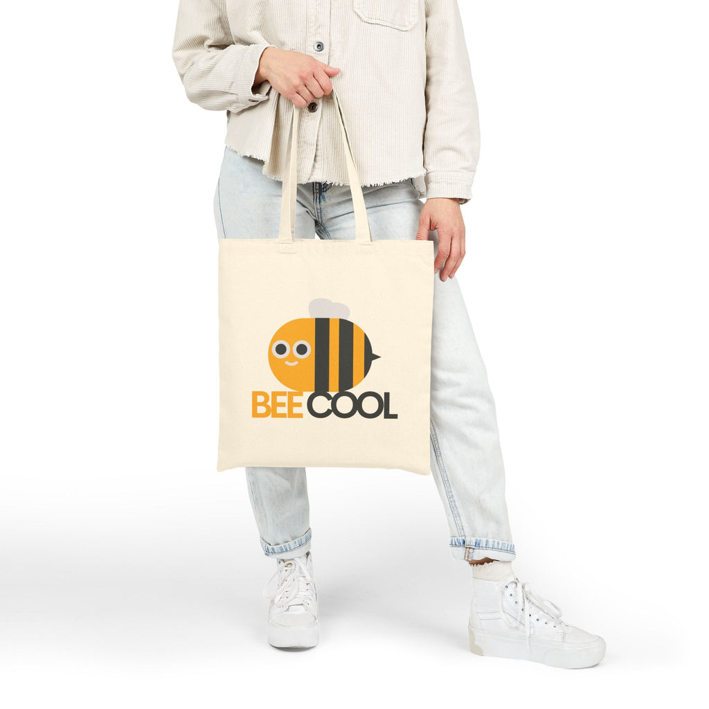 Bee Cool Canvas Tote Bag — Cute Eco-Friendly Reusable Grocery Bag