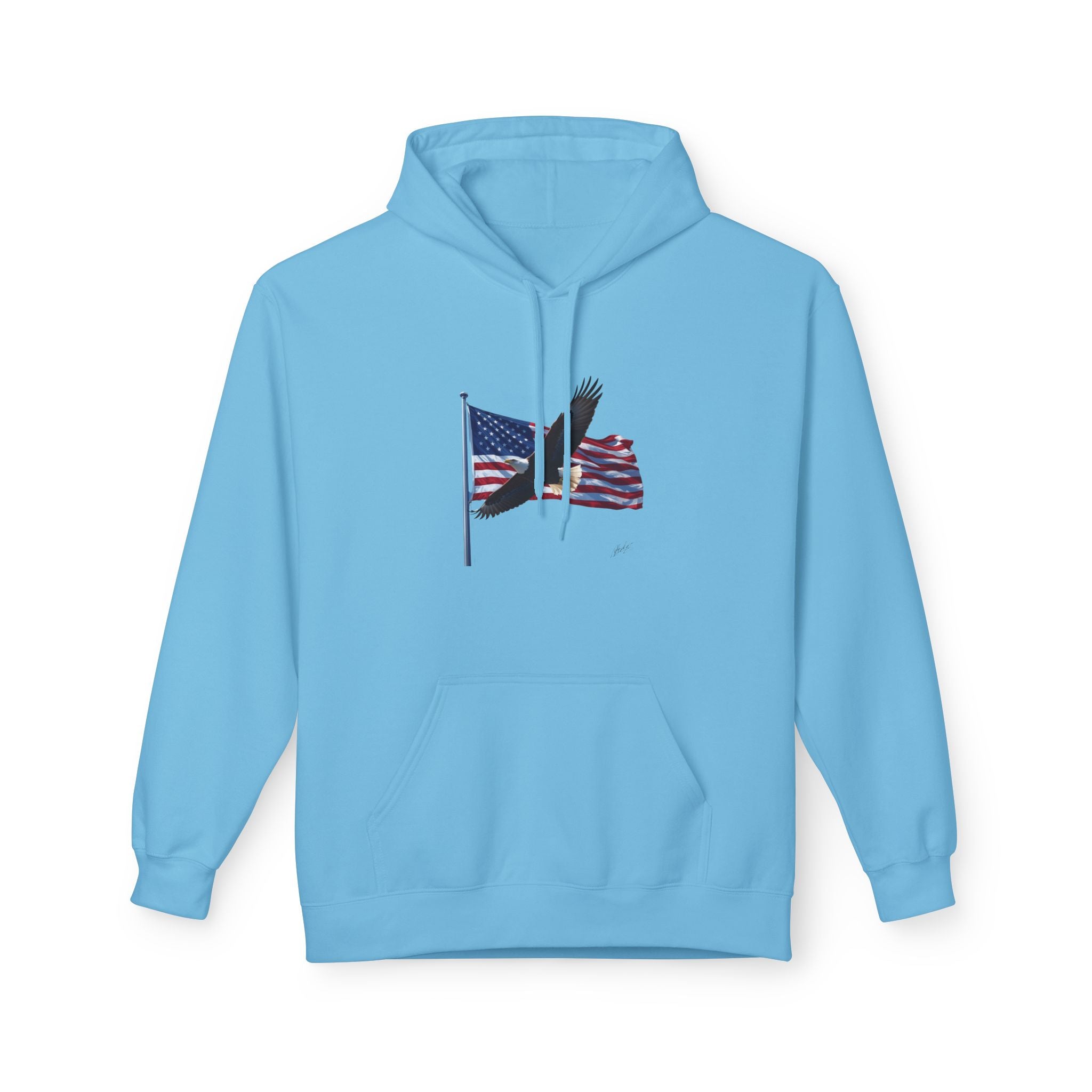 American Flag & Eagle Hoodie — Patriotic USA Bald Eagle Pullover
