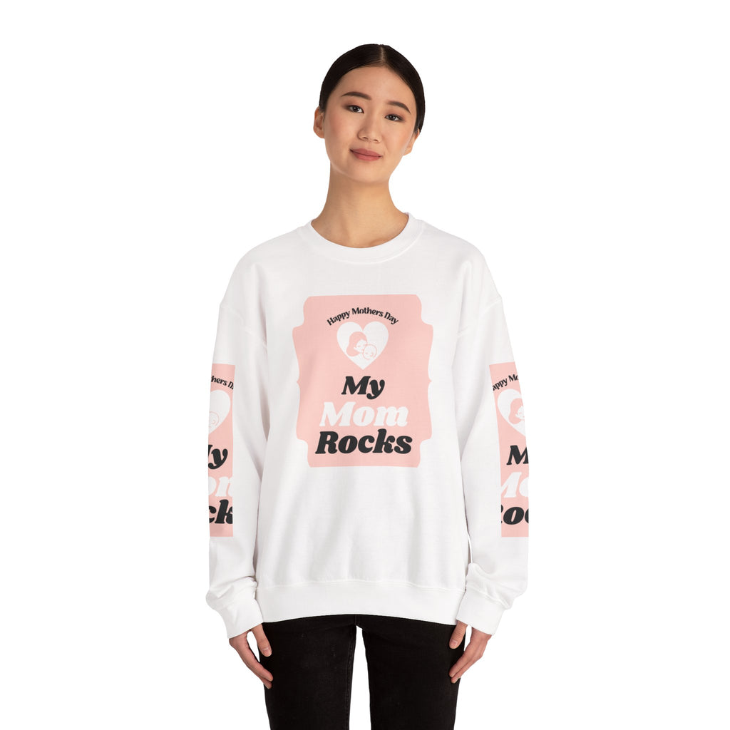 Mother's Day Sweatshirt – 'My Mom Rocks' Cozy Crewneck