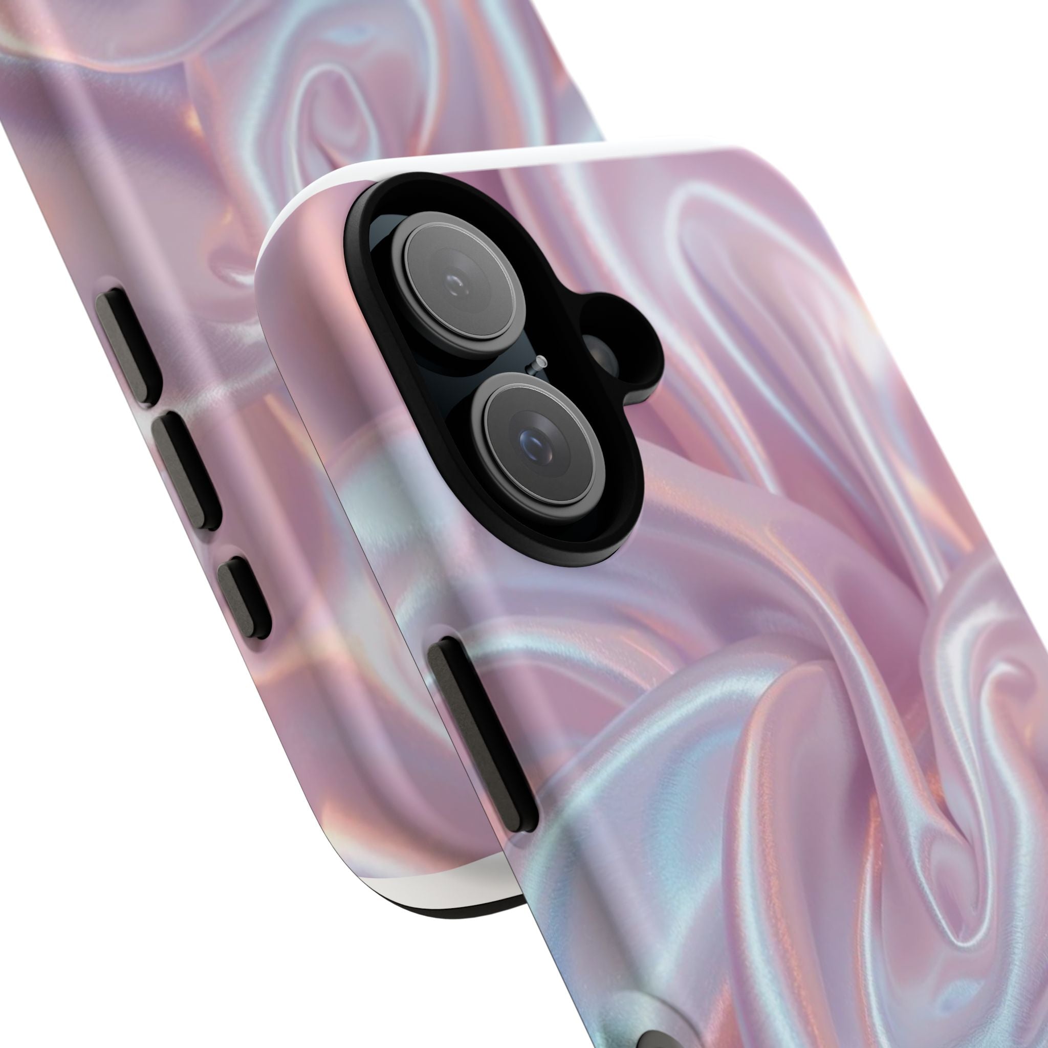 Iridescent Satin Phone Case — Shimmery Pink Protective Tough Case