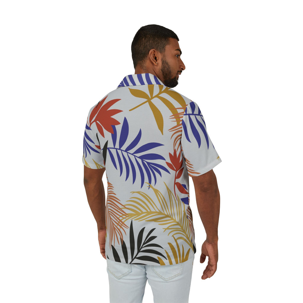 Tropical Palm Leaf Hawaiian Camp Shirt – Men’s Bold Floral Vacation Button-Up