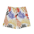 Tropical Leaf Beach Shorts — Colorful Palm Print Summer Swim Trunks