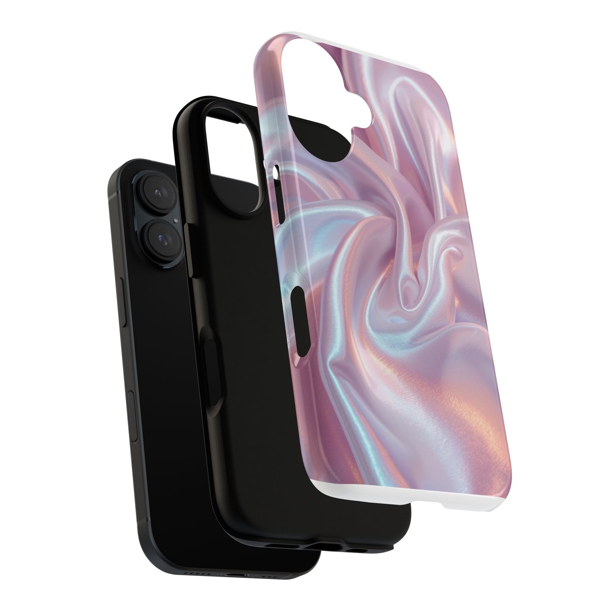 Iridescent Satin Phone Case — Shimmery Pink Protective Tough Case