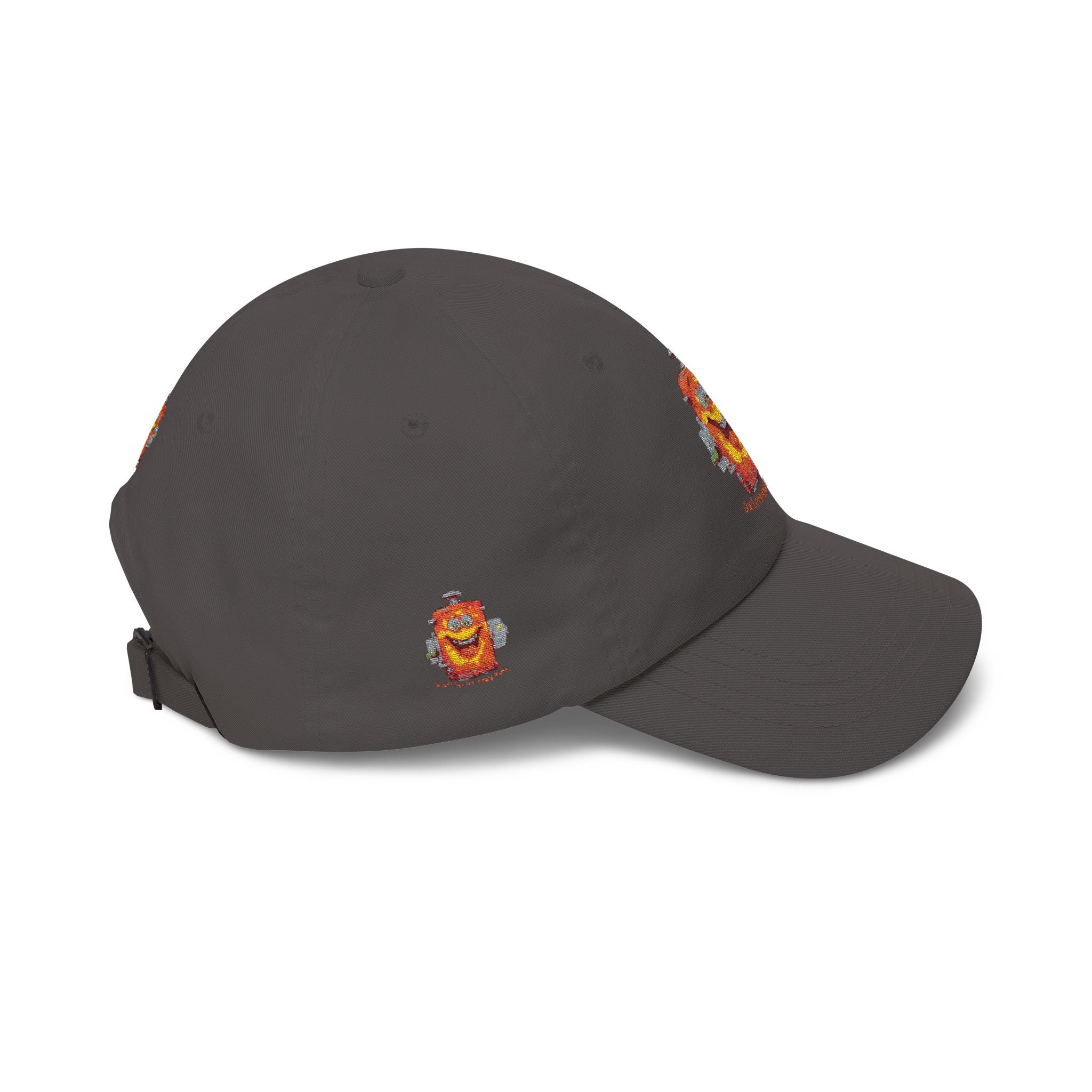 Smiling Cereal Mascot Dad Cap — Retro Breakfast Cartoon Embroidered Hat