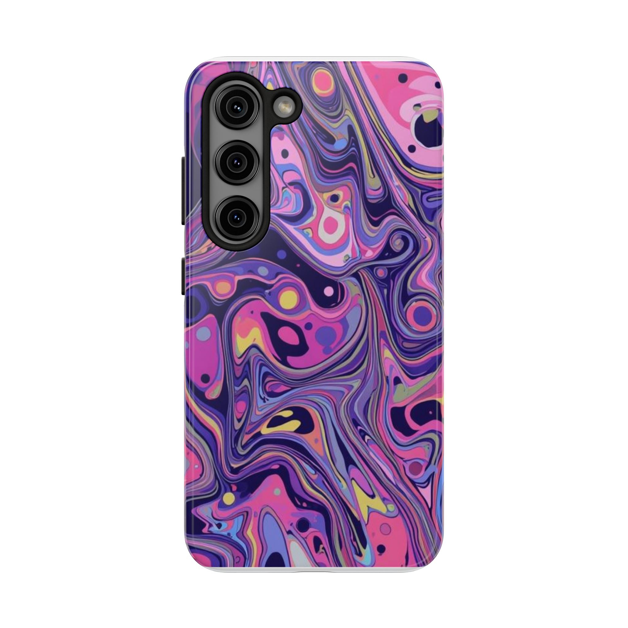 Abstract Purple Swirl Tough Phone Case — Durable Marble Art iPhone Cover