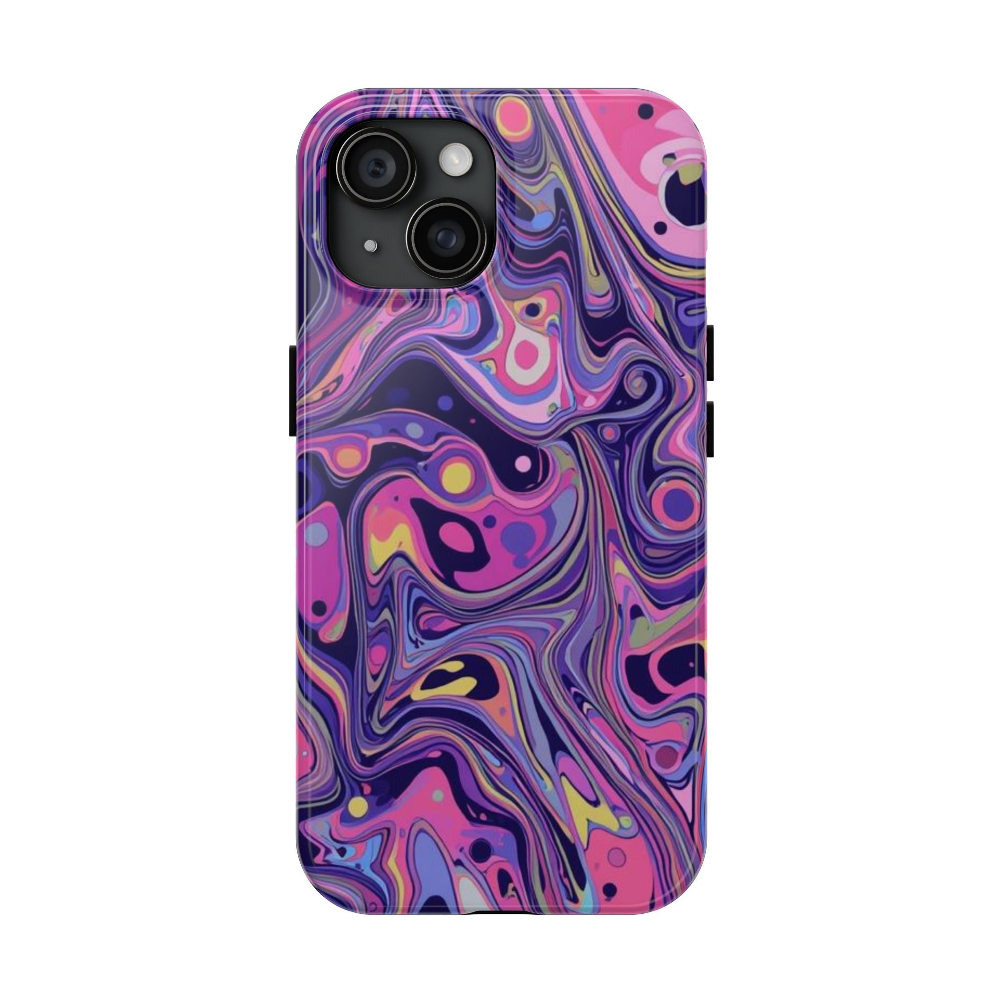 Abstract Purple Swirl Tough Phone Case — Durable Marble Art iPhone Cover