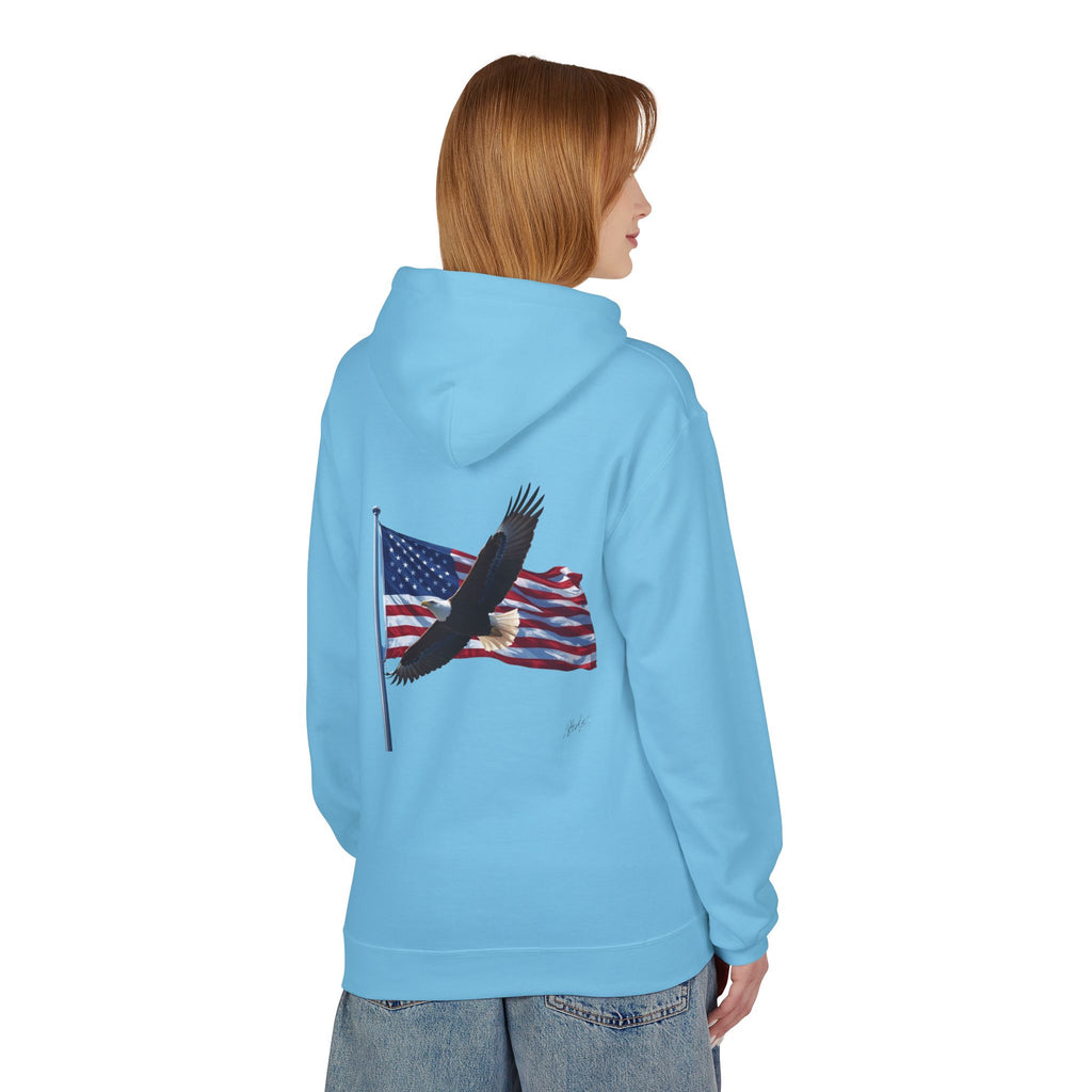 American Flag & Eagle Hoodie — Patriotic USA Bald Eagle Pullover