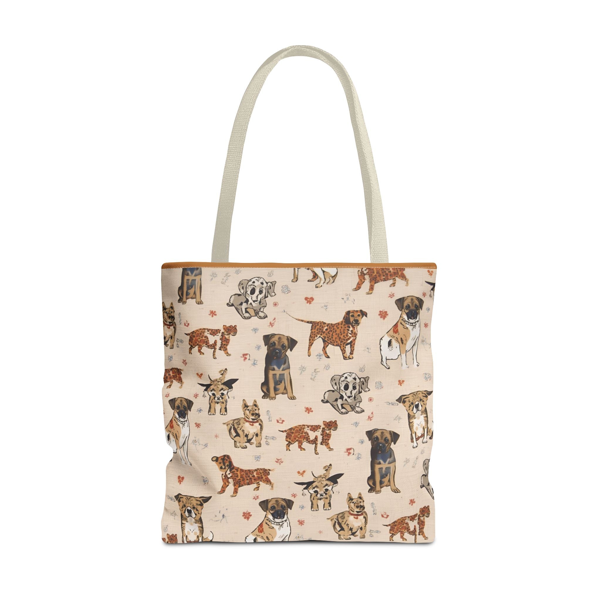 Dog Pattern Tote Bag — Cute Watercolor Puppies All-Over Print