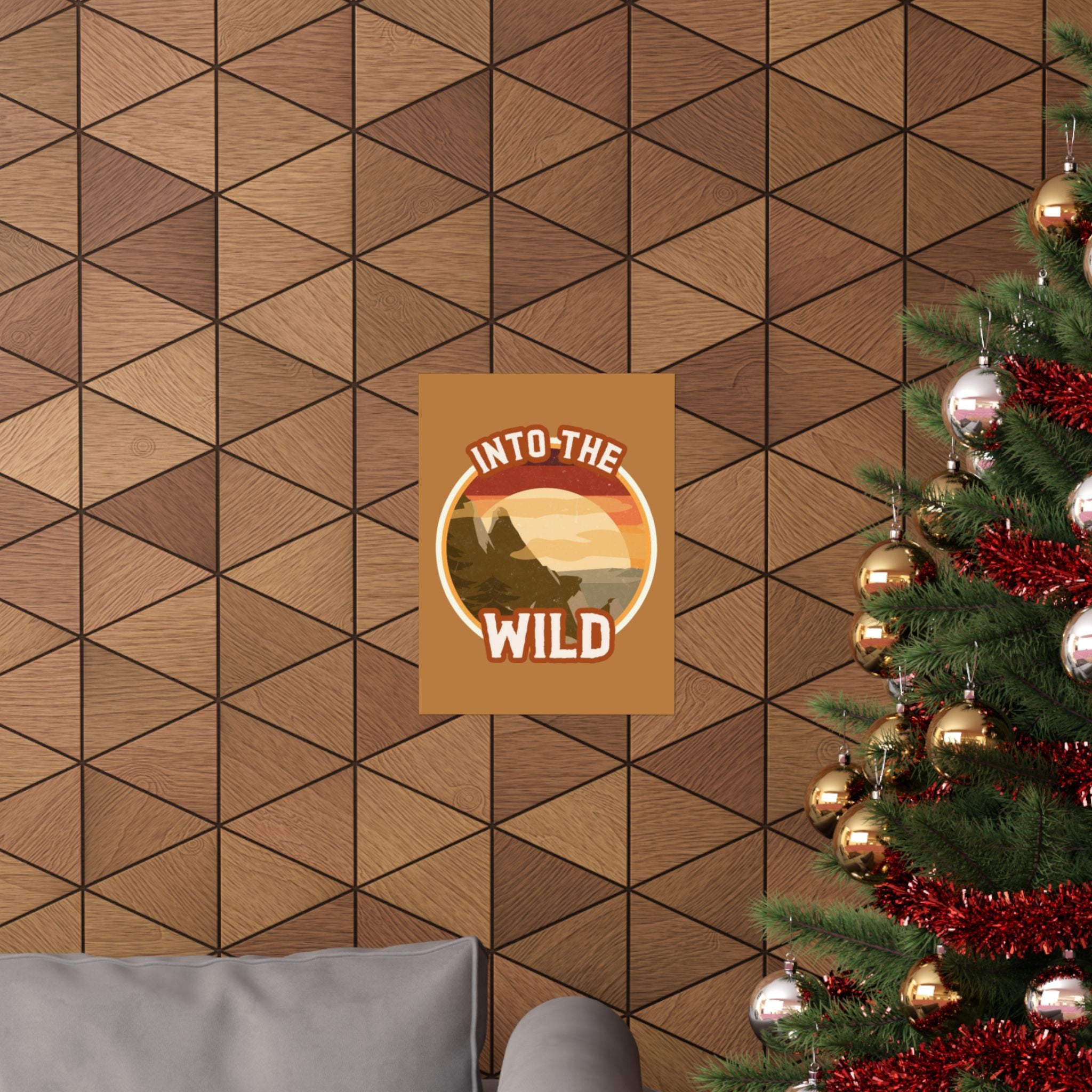 Into The Wild Poster — Retro Mountain Adventure Matte Vertical Print