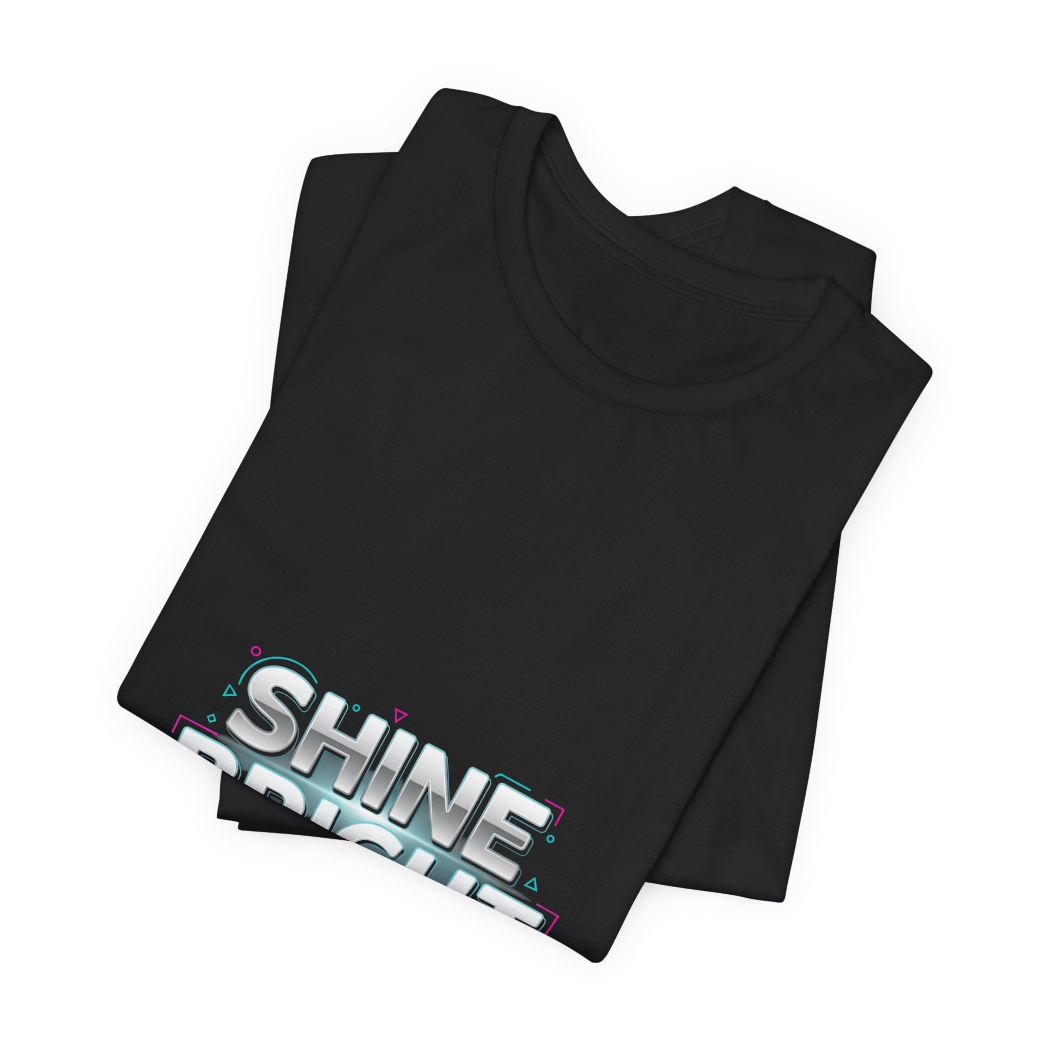 Copy of Shine Bright chrome text Tee | metallic wordmark, Y2K bevel font
