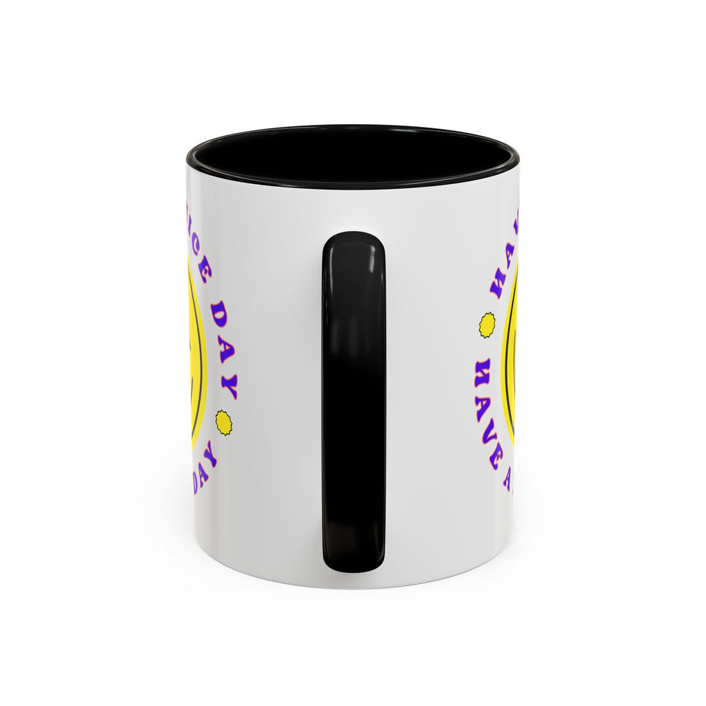 Have a Nice Day Smile Face Coffee Mug — Retro Yellow Smiley Accent Mug (11/15oz)