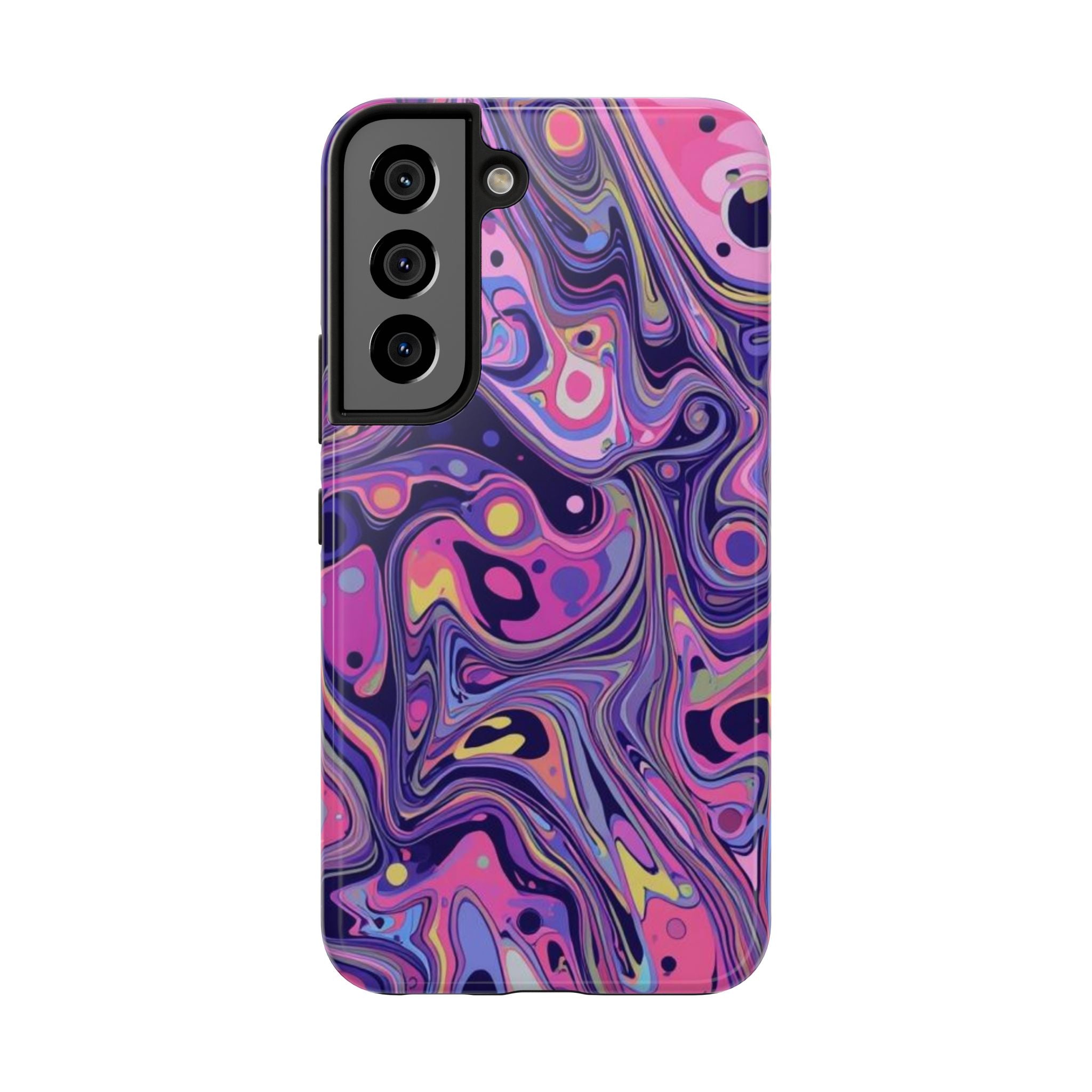 Abstract Purple Swirl Tough Phone Case — Durable Marble Art iPhone Cover