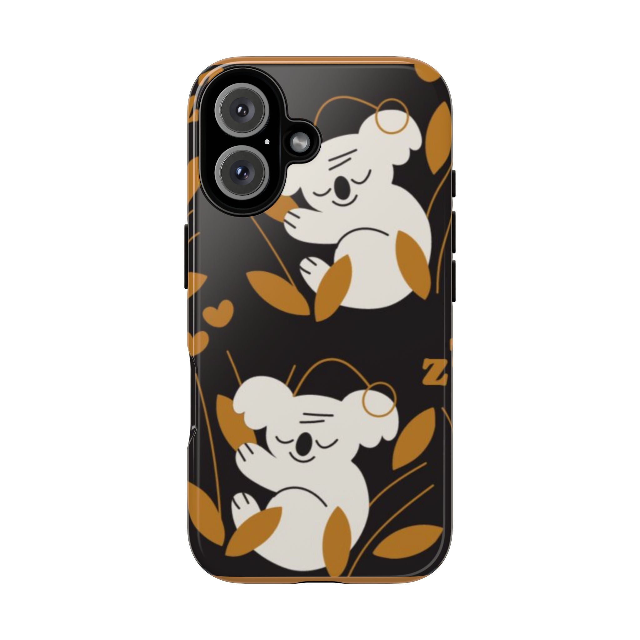 Koala Sleep Pattern Tough Phone Case – Cute Black & Gold Protective Cover