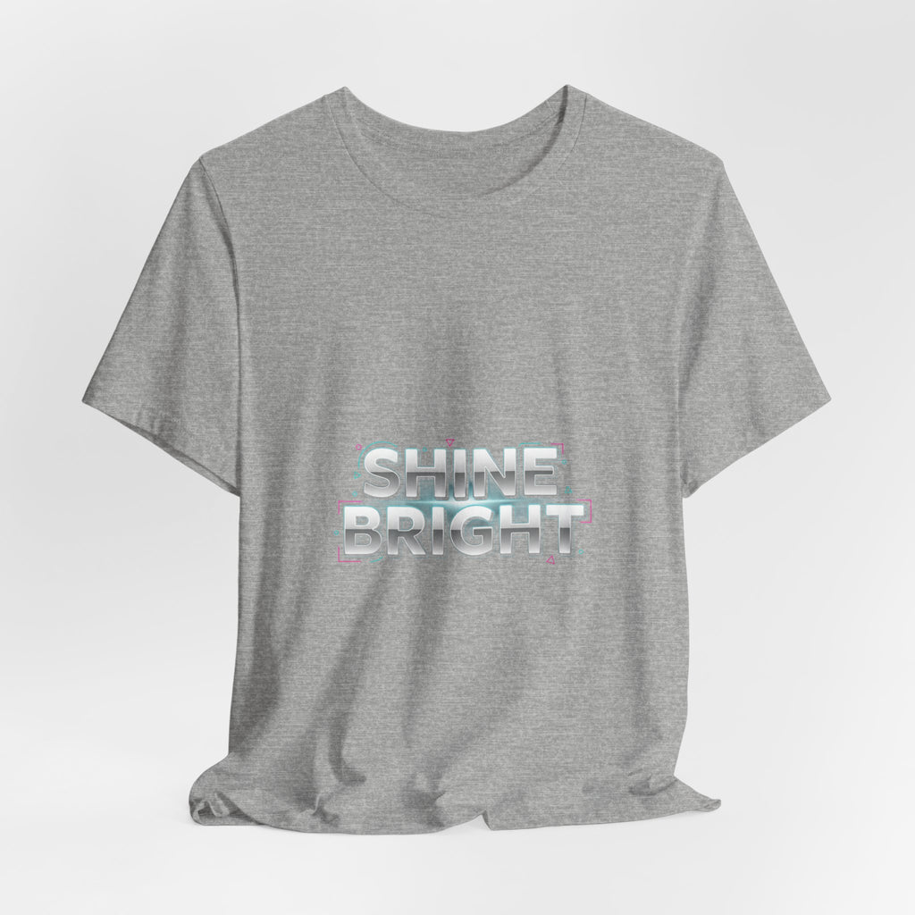 Copy of Shine Bright chrome text Tee | metallic wordmark, Y2K bevel font